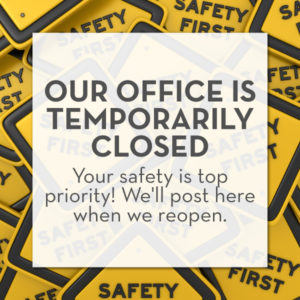 Announcement that Milltown Family Dentistry is temporarily closed during the COVID-19 pandemic except for dental emergencies in Carrboro, NC