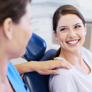 woman at a dental office