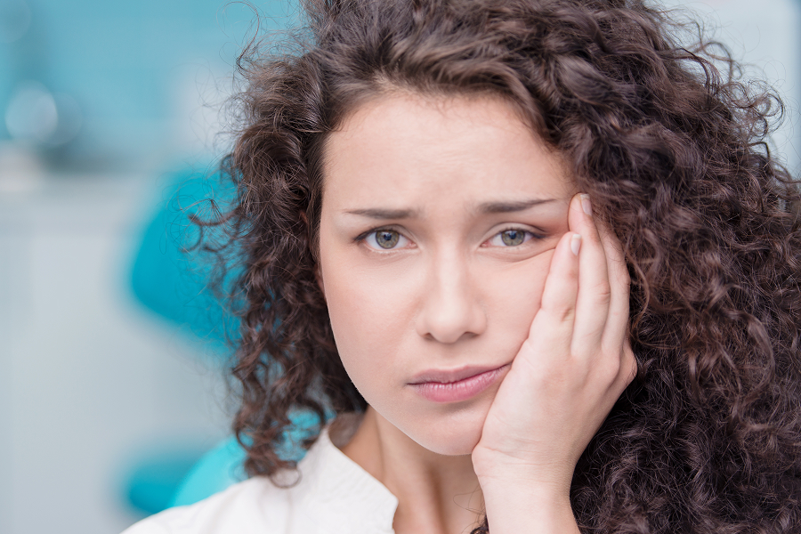 woman with mouth pain